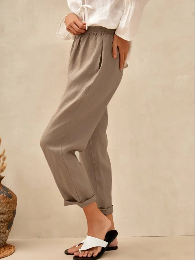 Women's Casual Straight Linen Pants
