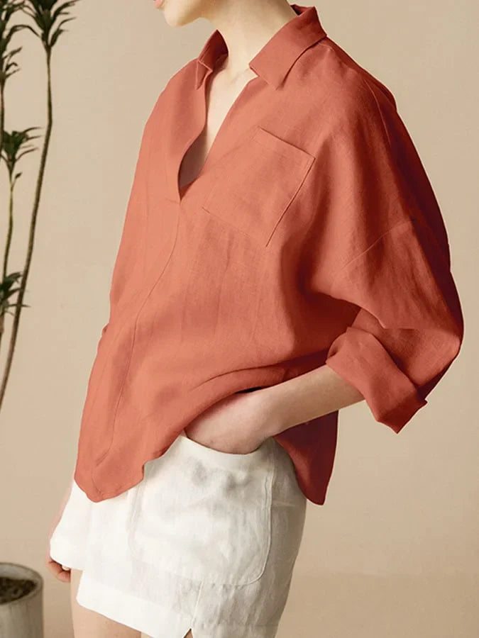 Women's Long Sleeve Linen Shirt