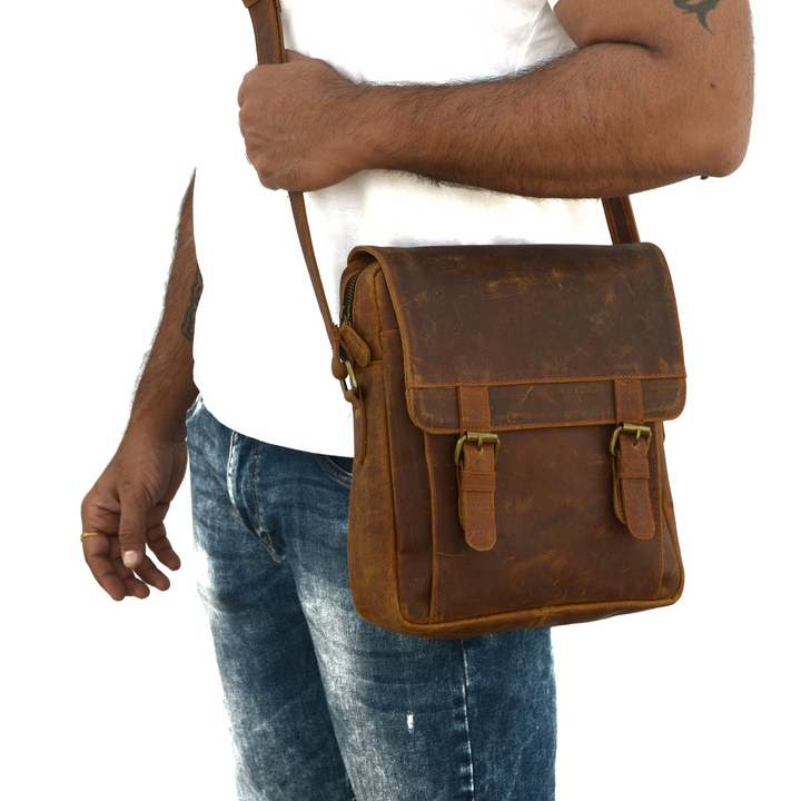 Brown Vintage Leather Shoulder Bag