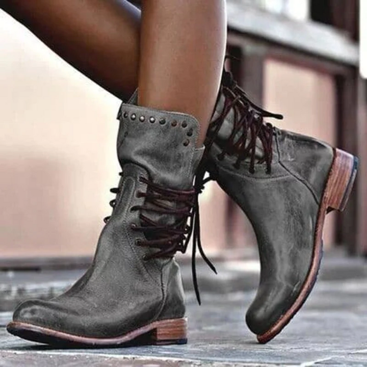 Anita - Stylish Leather Booties