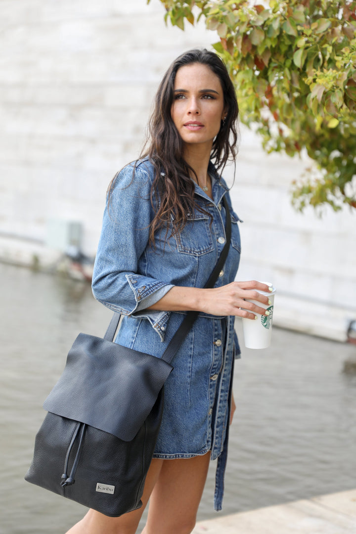 Black Bernardita Backpack with Wallet