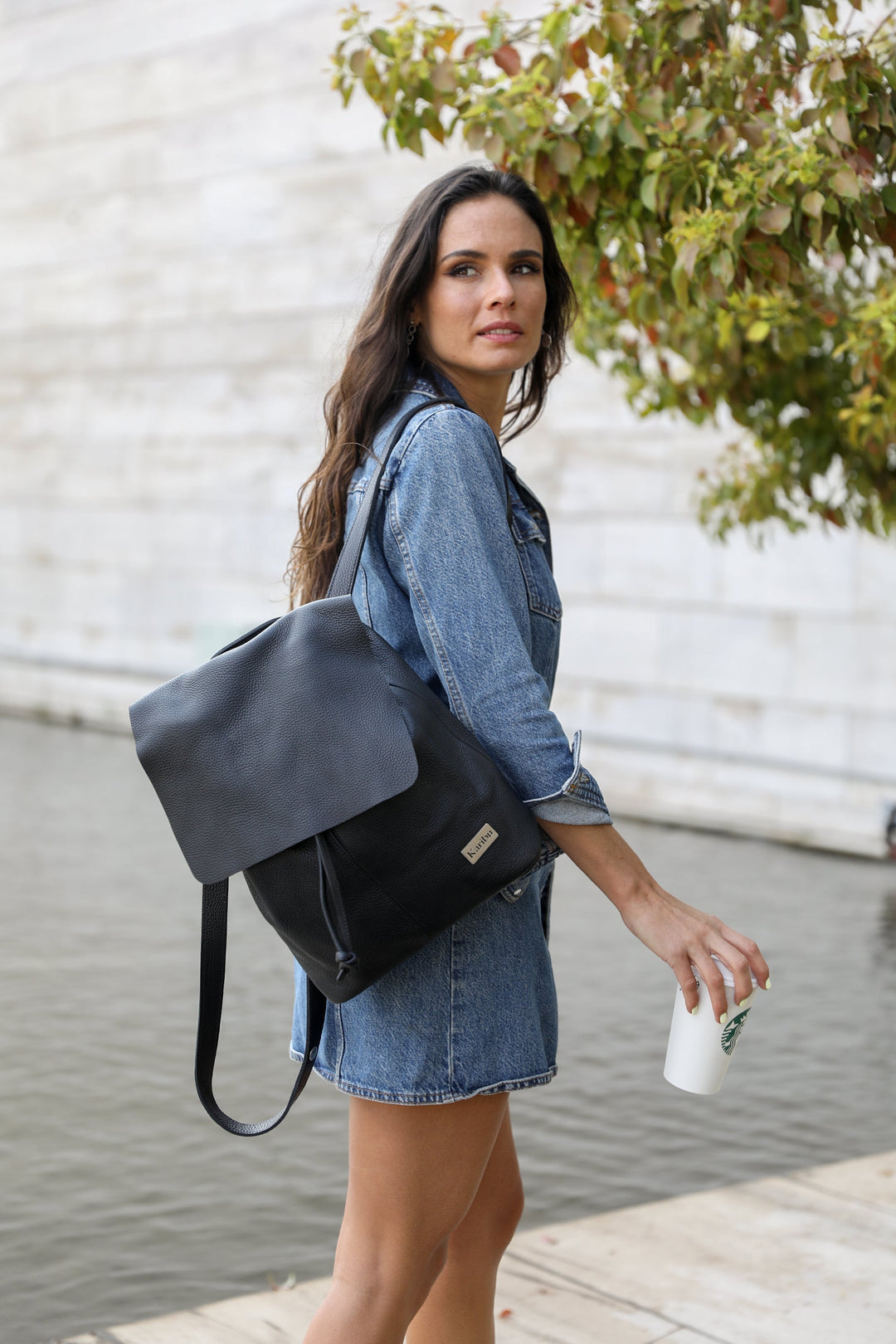 Black Bernardita Backpack with Wallet