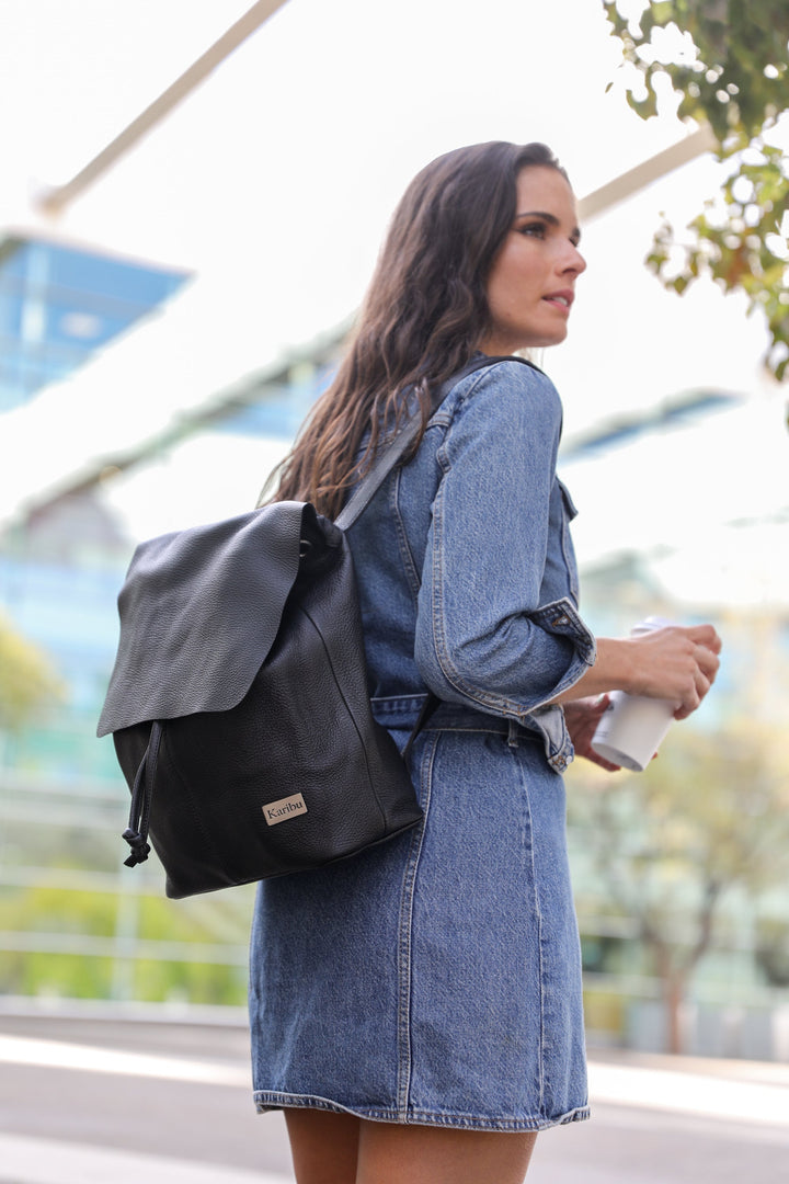 Black Bernardita Backpack with Wallet