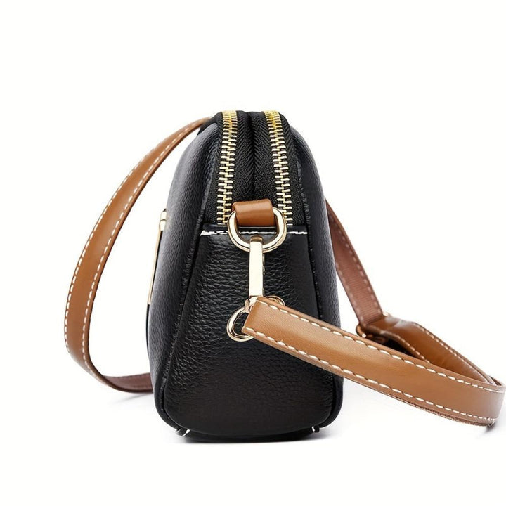 Mila Litchi Shoulder Bag with Embossed Pattern
