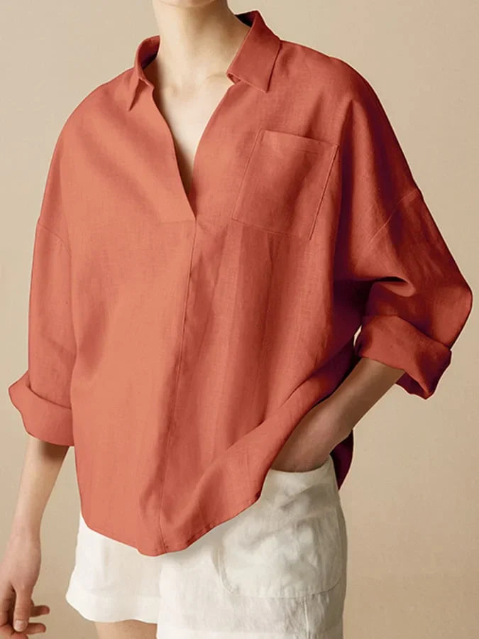 Women's Long Sleeve Linen Shirt
