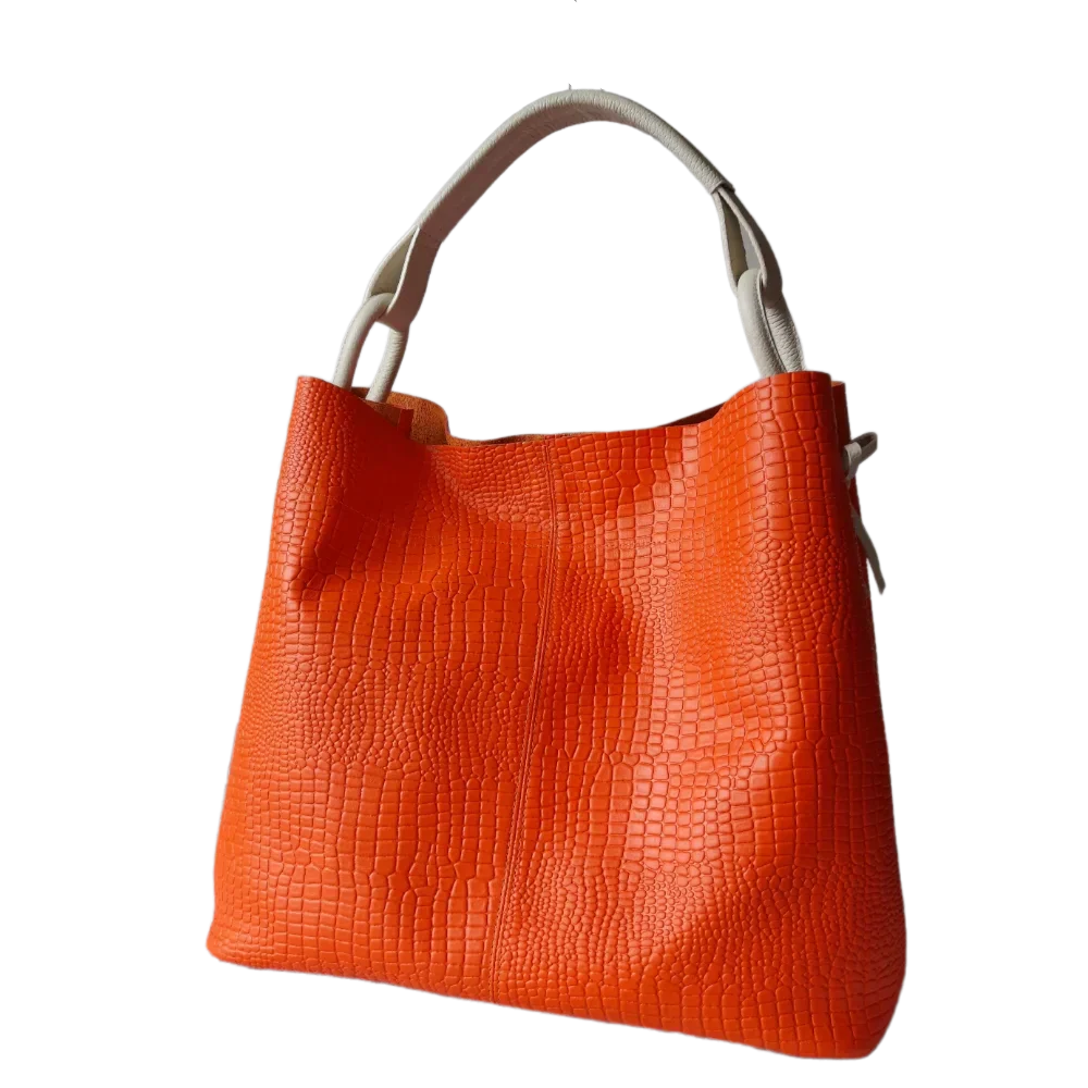 Aubrey Reptile Orange Women's Leather Bag