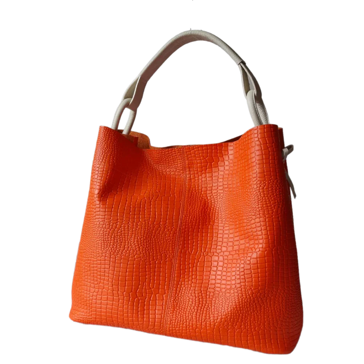 Aubrey Reptile Orange Women's Leather Bag