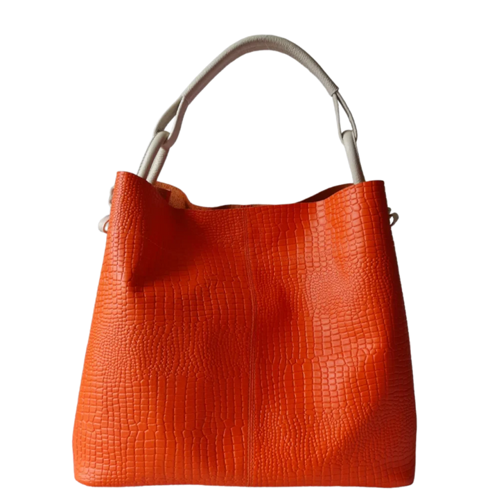 Aubrey Reptile Orange Women's Leather Bag