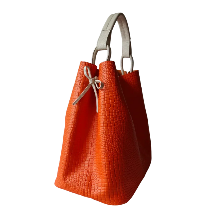Aubrey Reptile Orange Women's Leather Bag