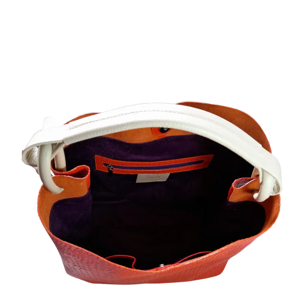 Aubrey Reptile Orange Women's Leather Bag