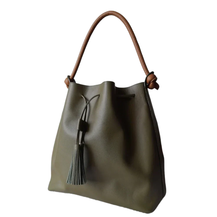 Olive Green Jade Leather Handbag for Women