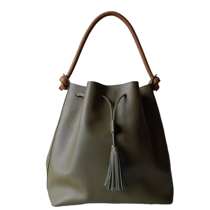 Olive Green Jade Leather Handbag for Women