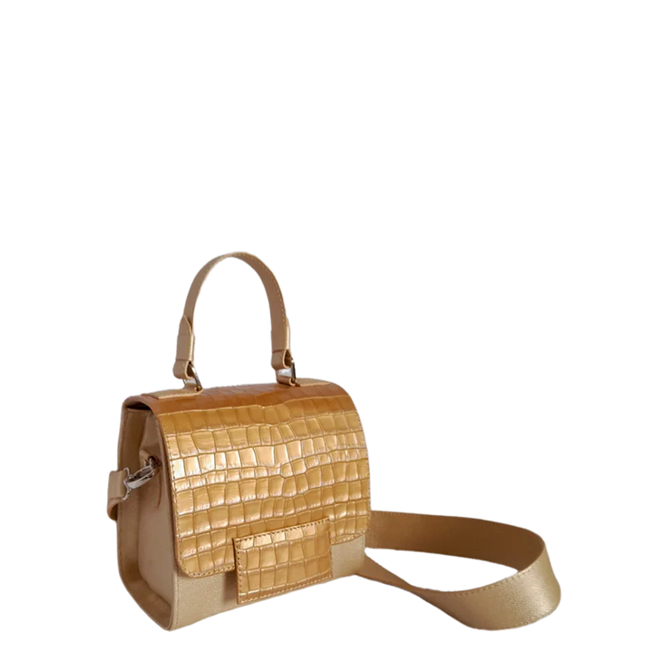 Elizabeth Coquito Women's Leather Handbag in White Gold Look