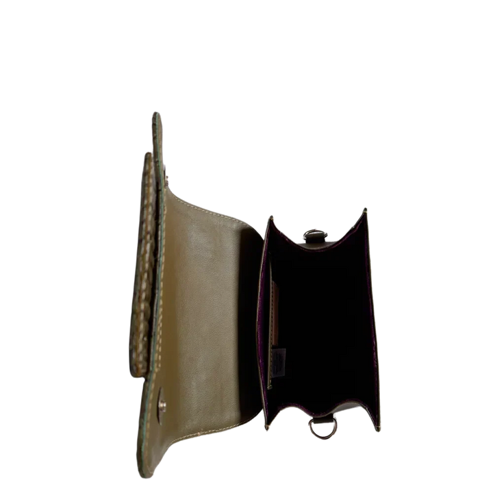 Elizabeth Glavial Women's Leather Handbag in Olive Green
