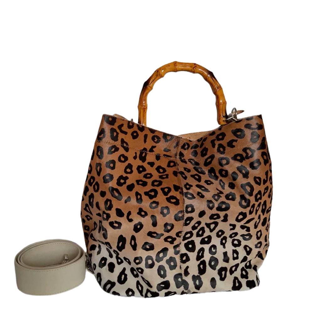 Claire Jaguar Women's Leather Bag Made of High-Quality Leather with Talcum