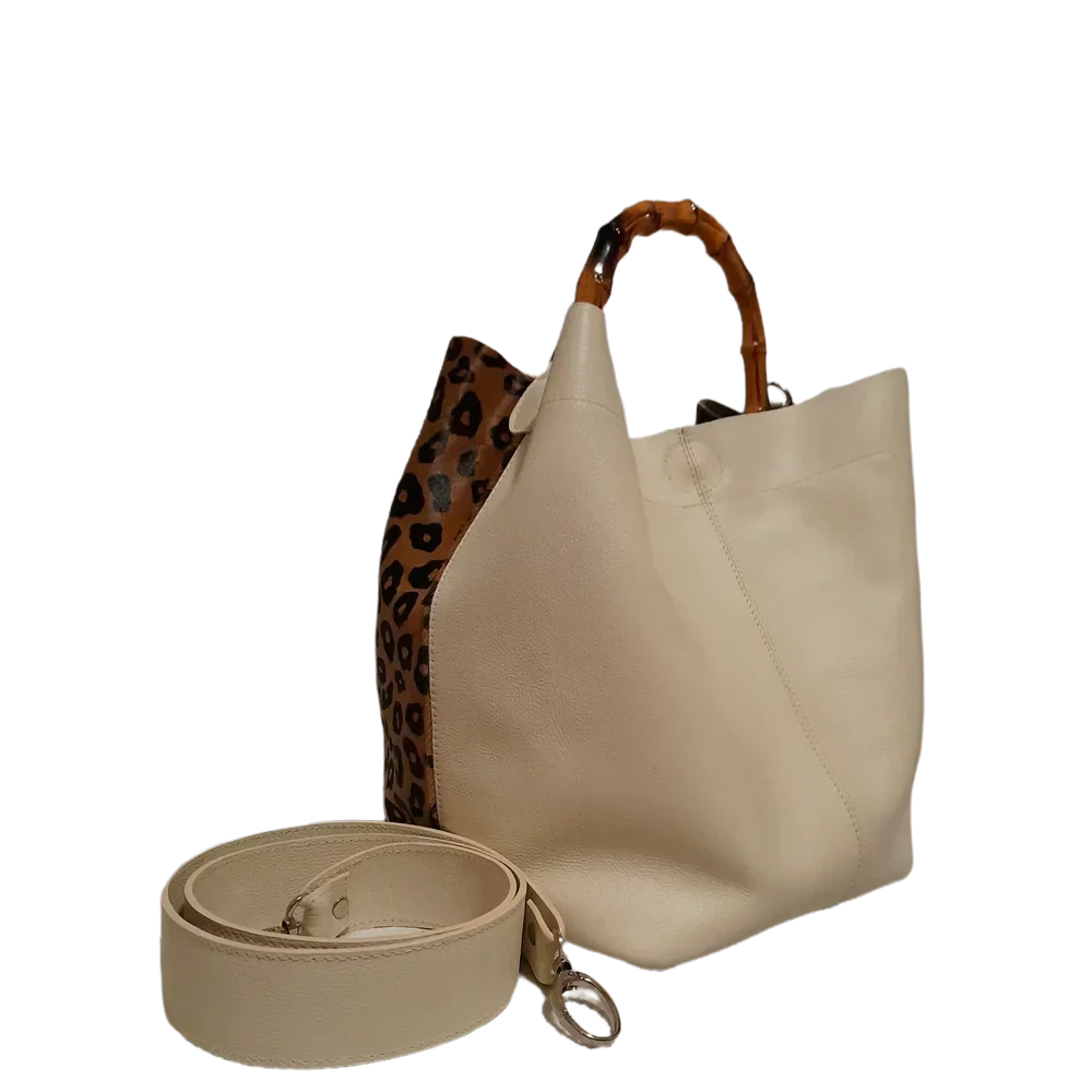 Claire Jaguar Women's Leather Bag Made of High-Quality Leather with Talcum