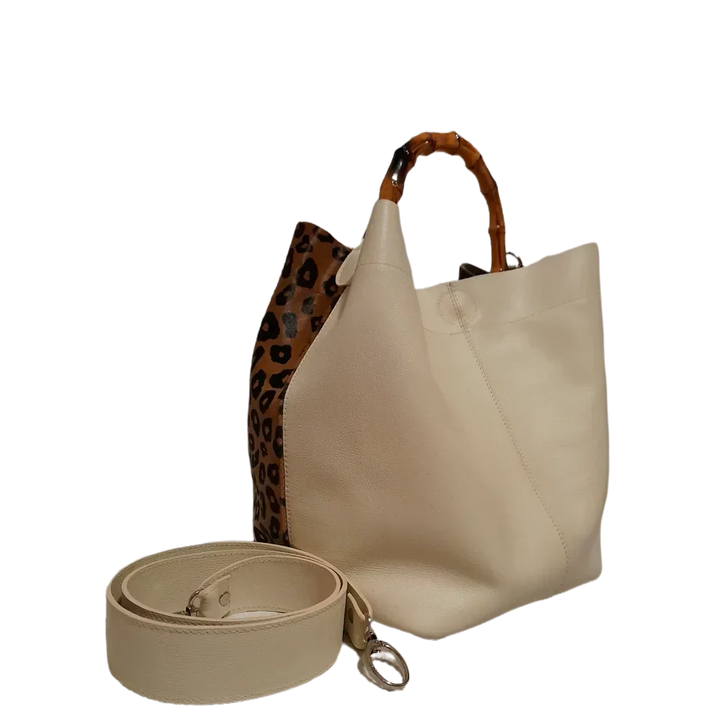 Claire Jaguar Women's Leather Bag Made of High-Quality Leather with Talcum