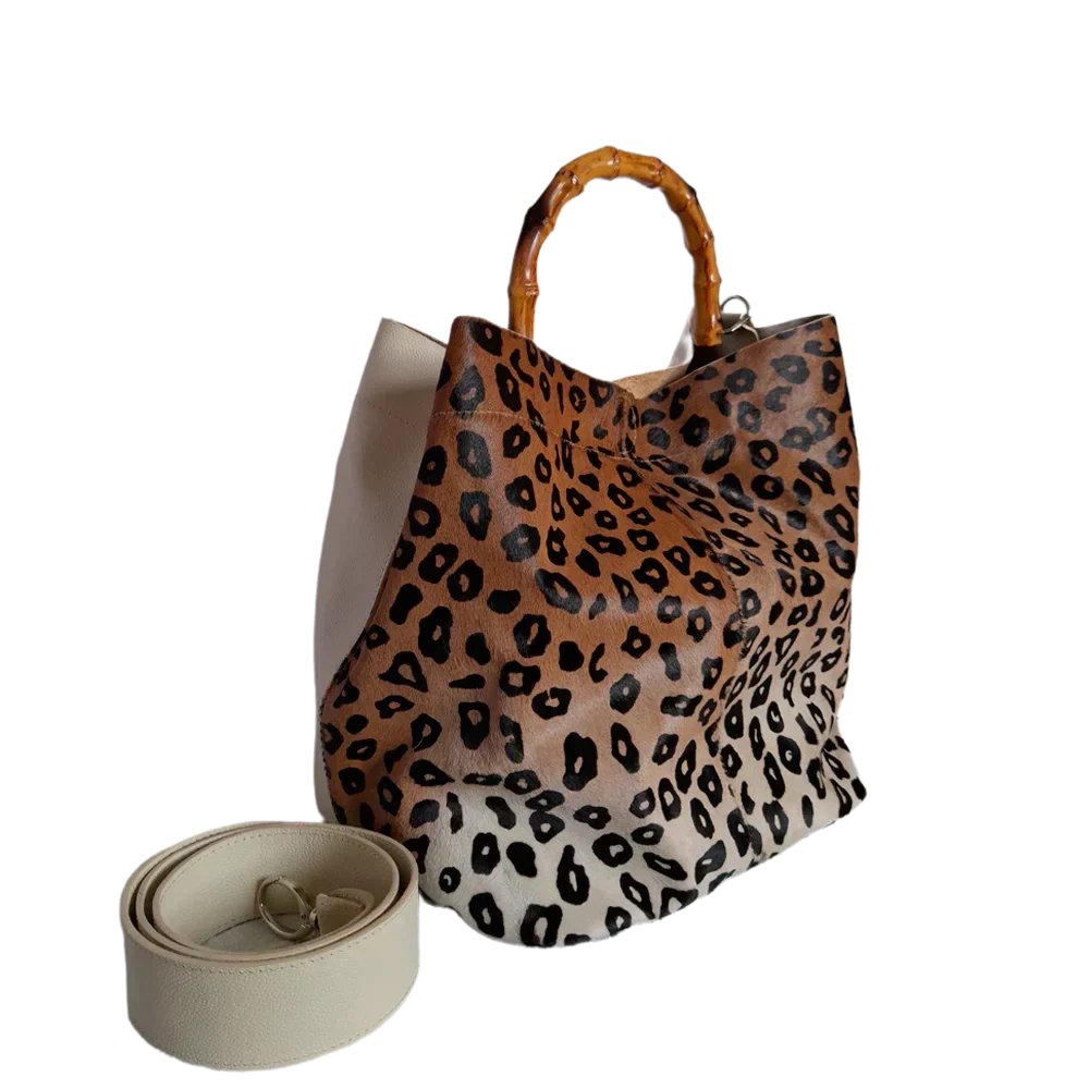 Claire Jaguar Women's Leather Bag Made of High-Quality Leather with Talcum