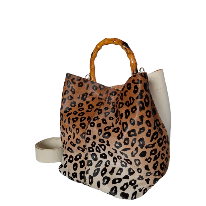 Claire Jaguar Women's Leather Bag Made of High-Quality Leather with Talcum
