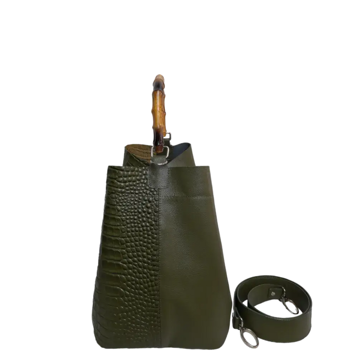 Claire Glavial Women's Leather Bag in Olive Green