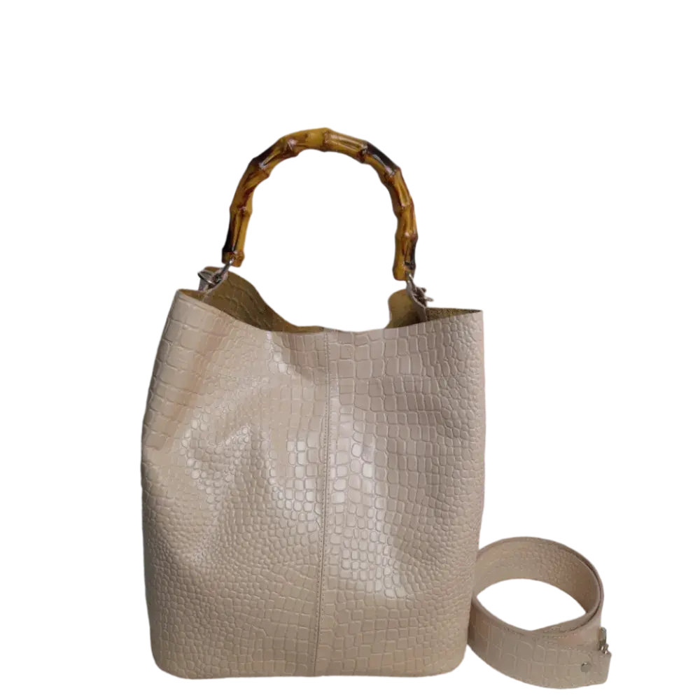Claire Ladies' Handbag in Nude Reptile Design
