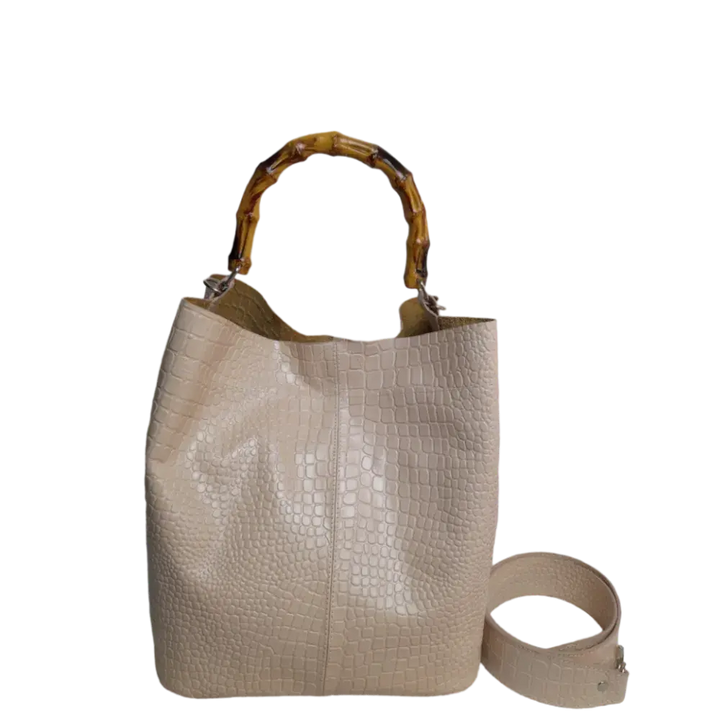 Claire Ladies' Handbag in Nude Reptile Design