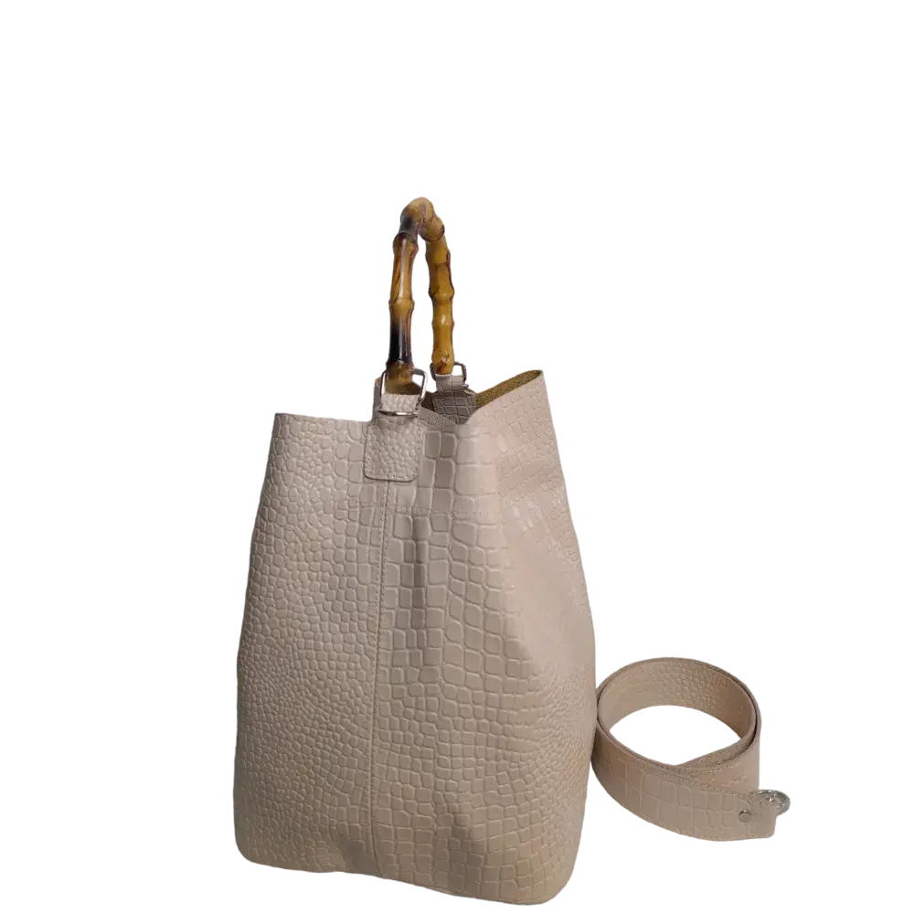 Claire Ladies' Handbag in Nude Reptile Design