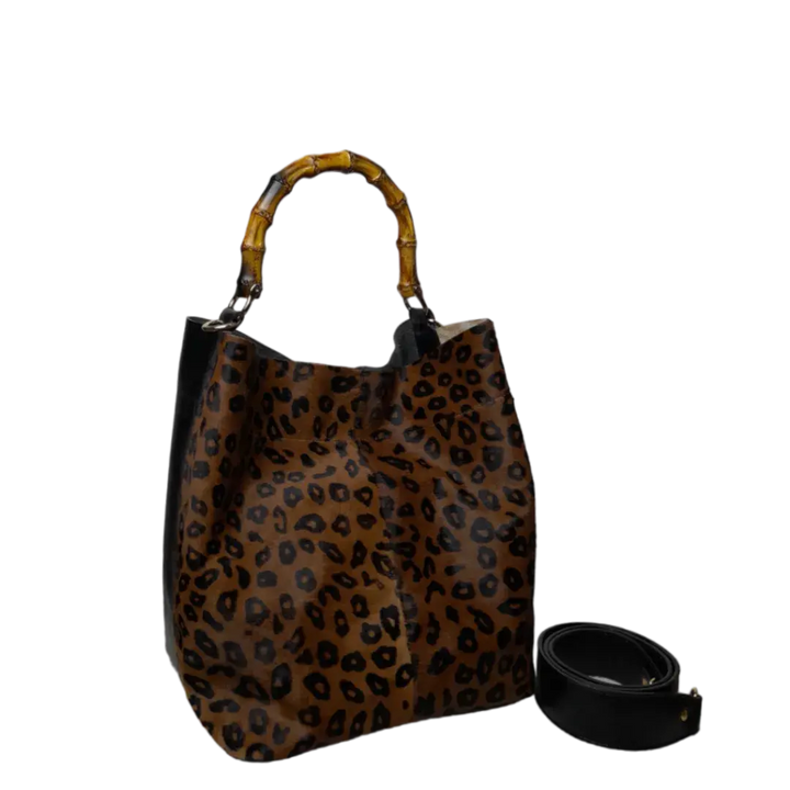 Claire Jaguar and Black Leather Handbag for Women
