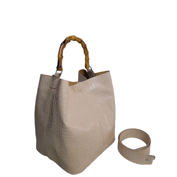 Claire Ladies' Handbag in Nude Reptile Design