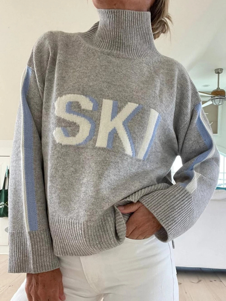Retro Style Cashmere Ski Sweater