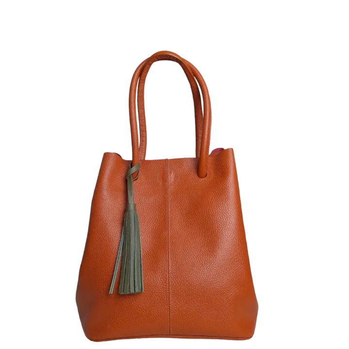 Brigitte Orange Women's Leather Bag