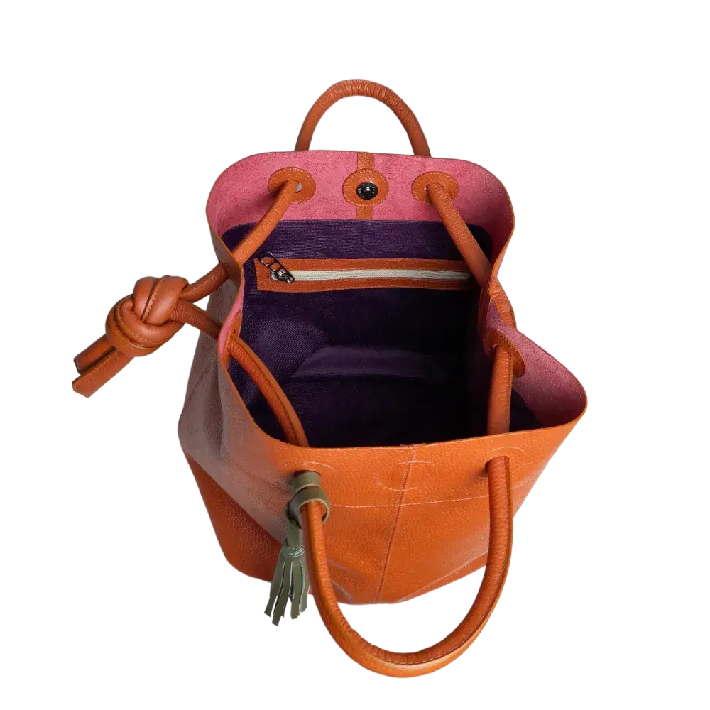 Brigitte Orange Women's Leather Bag