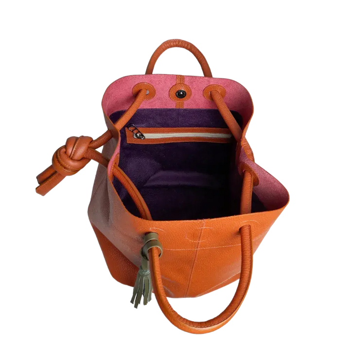 Brigitte Orange Women's Leather Bag