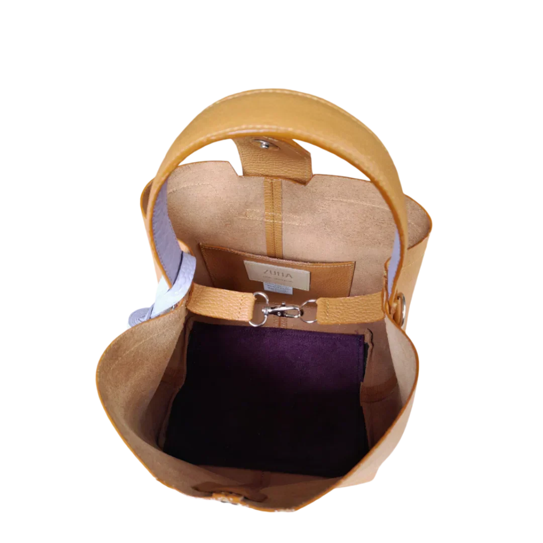 Lucia Small Honey-Colored Leather Handbag for Women