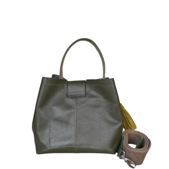 Lucia Small Olive Green Leather Handbag for Women
