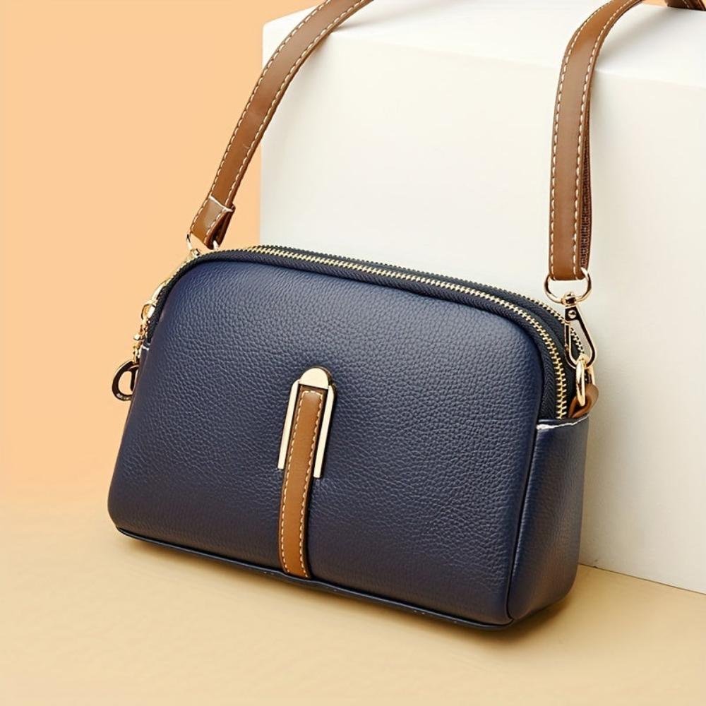 Mila Litchi Shoulder Bag with Embossed Pattern
