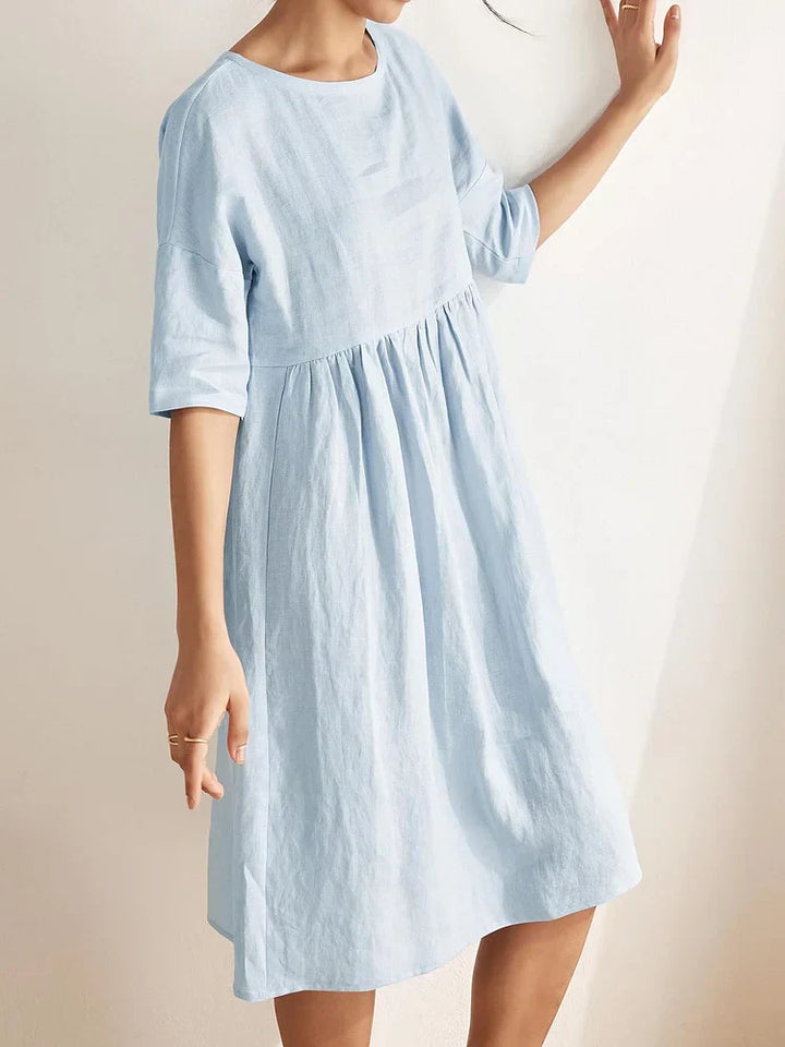Women's Linen Midi A-line Dress Valencia