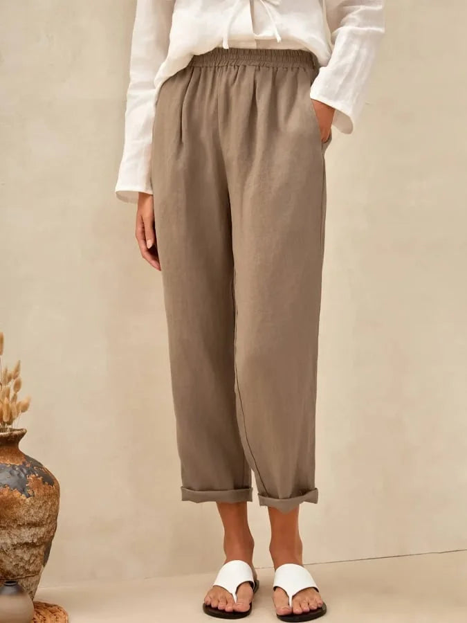 Women's Casual Straight Linen Pants