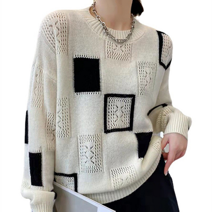 Emma - Geometric Cozy Block Sweater