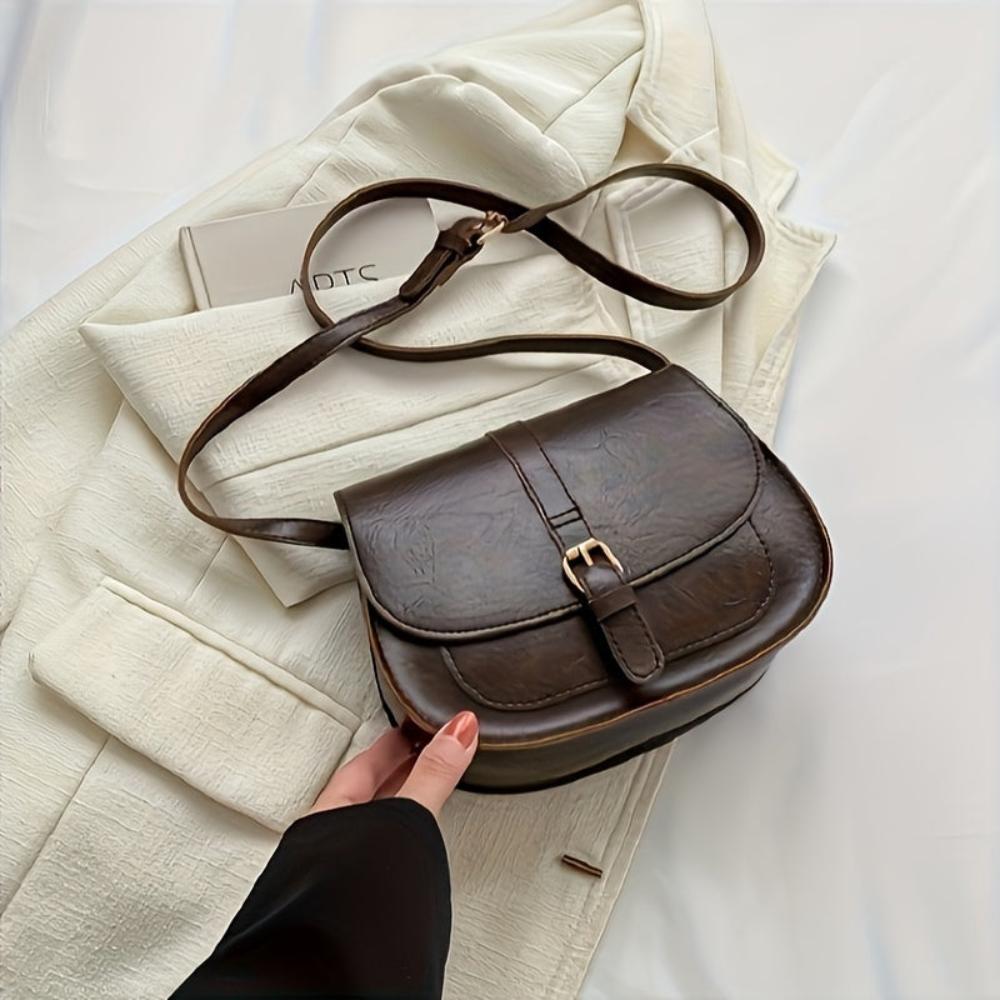 Evelyn Classic Saddle Style Crossbody Bag