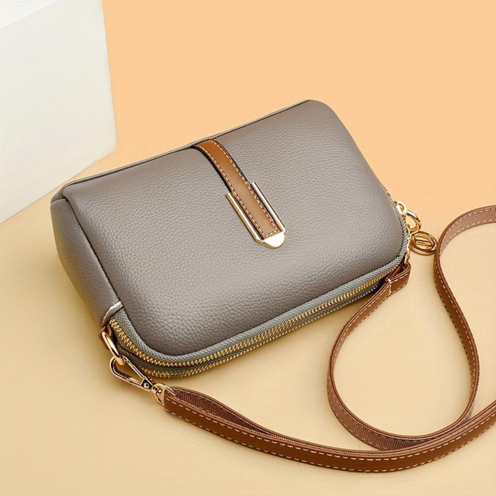 Mila Litchi Shoulder Bag with Embossed Pattern