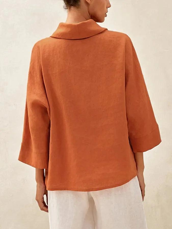Women's Linen Casual Long Sleeve Top