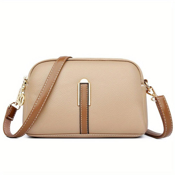 Mila Litchi Shoulder Bag with Embossed Pattern