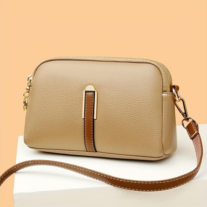Mila Litchi Shoulder Bag with Embossed Pattern