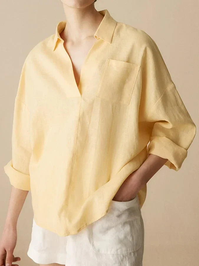 Women's Long Sleeve Linen Shirt