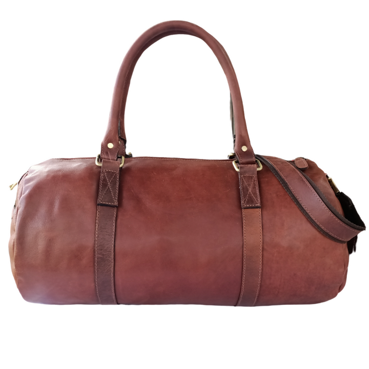 Brown Leather Duffle Bag
