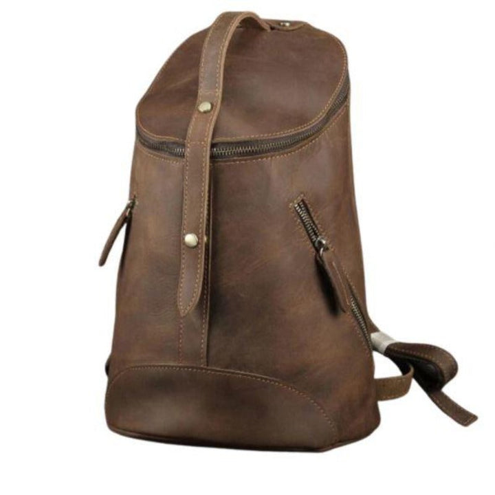 Retro Leather Backpack for College