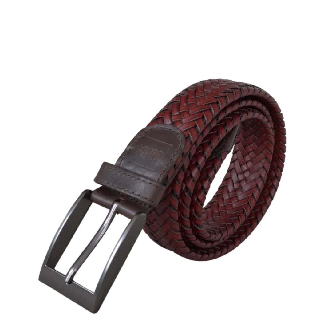ZUHA Men's Braided Leather Belt