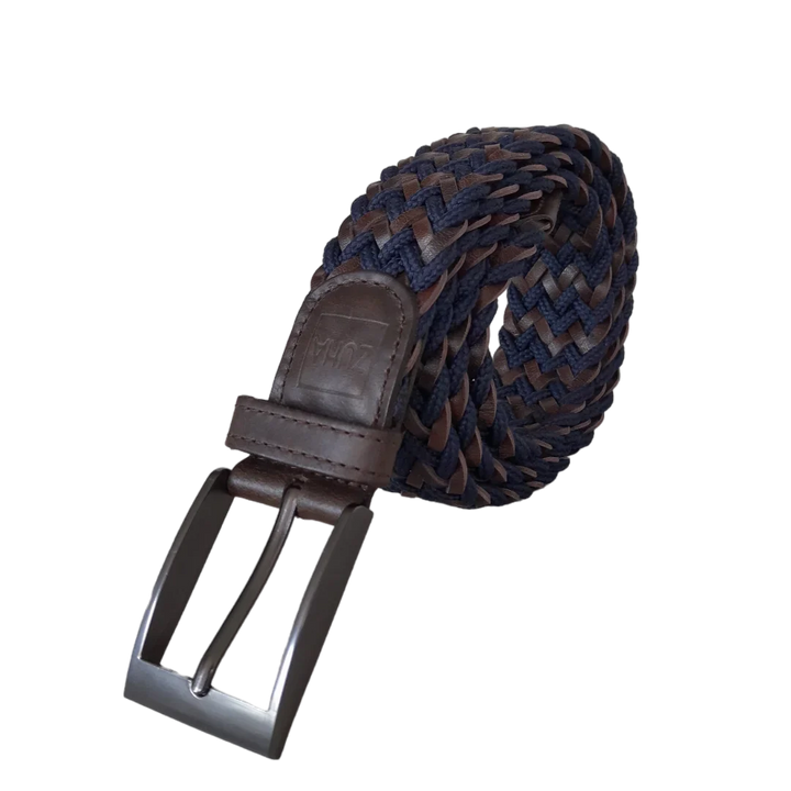ZUHA Men's Braided Leather and Rope Belt