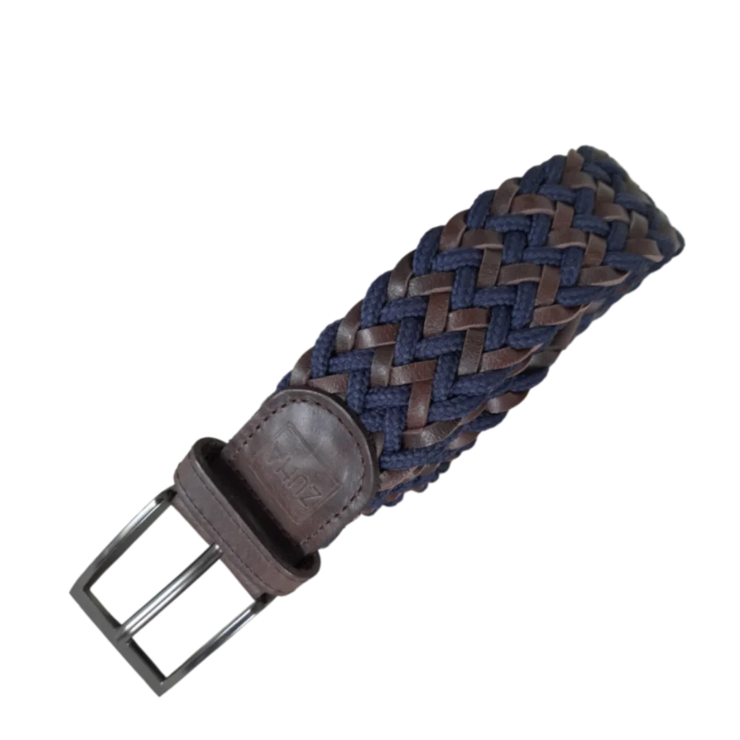 ZUHA Men's Braided Leather and Rope Belt